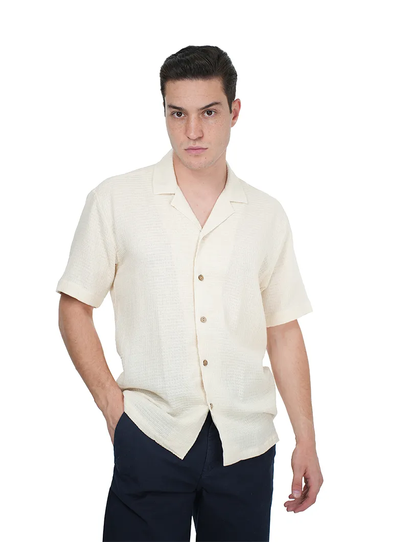 Chemise à manches courtes avec lin